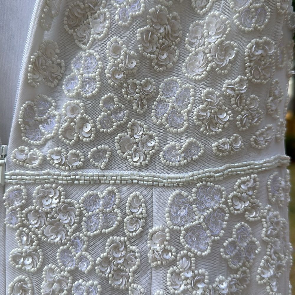 Mac Duggal Light Ivory Flutter-Sleeve Gown Elegant Formal Maxi Dress SZ 6 - Picture 16 of 17
